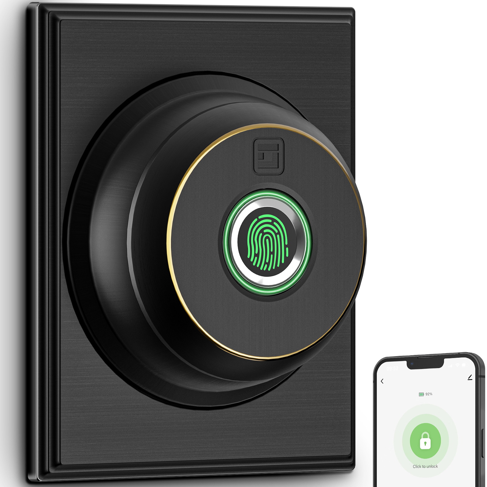 GeekTale Smart Deadbolt Lock, Fingerprint Deadbolt with App  RD02-B2