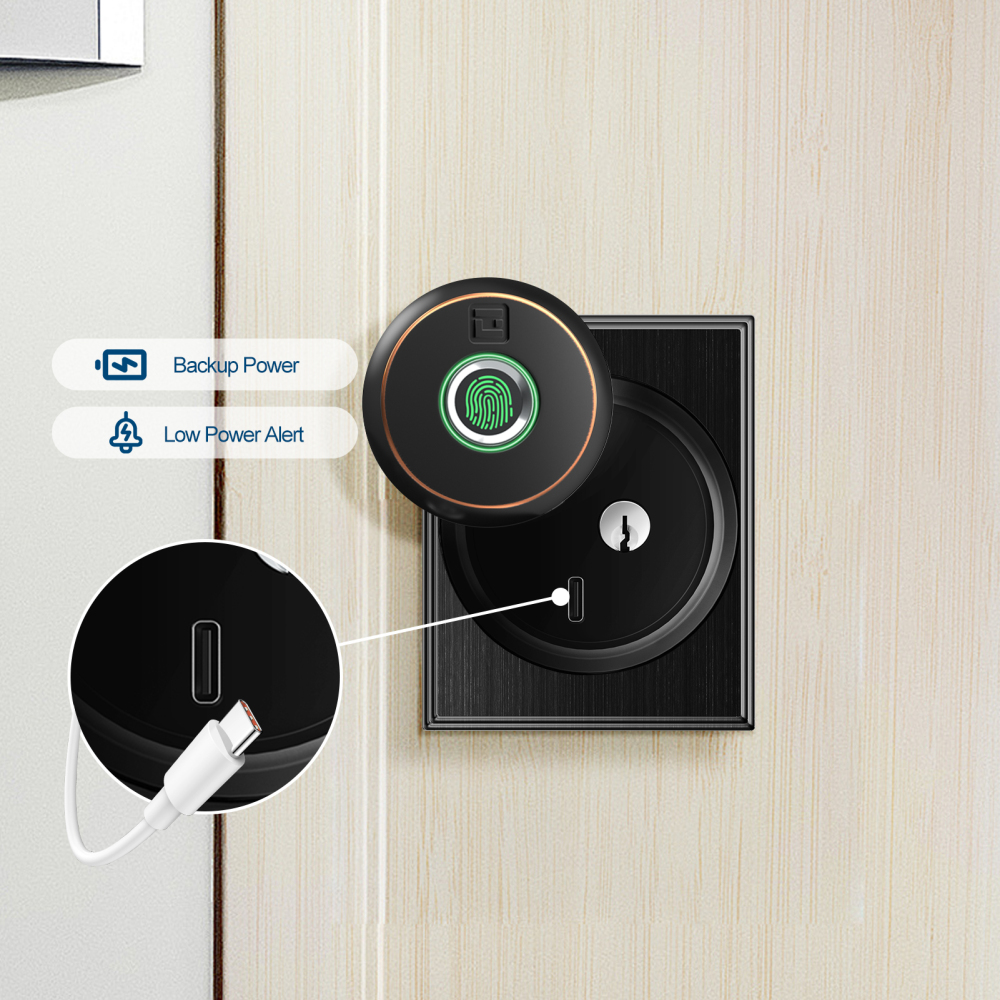 GeekTale Smart Deadbolt Lock, Fingerprint Deadbolt with App  RD02-B2