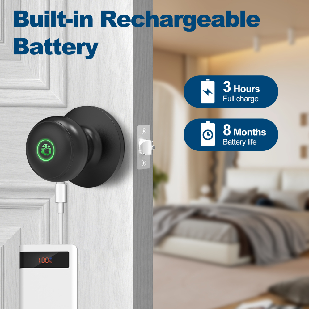 GeekTale Fingerprint Door Knob Lock Mode 3in1 K13