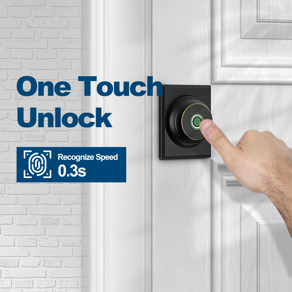 GeekTale Smart Deadbolt Lock, Fingerprint Deadbolt with App  RD02-B2