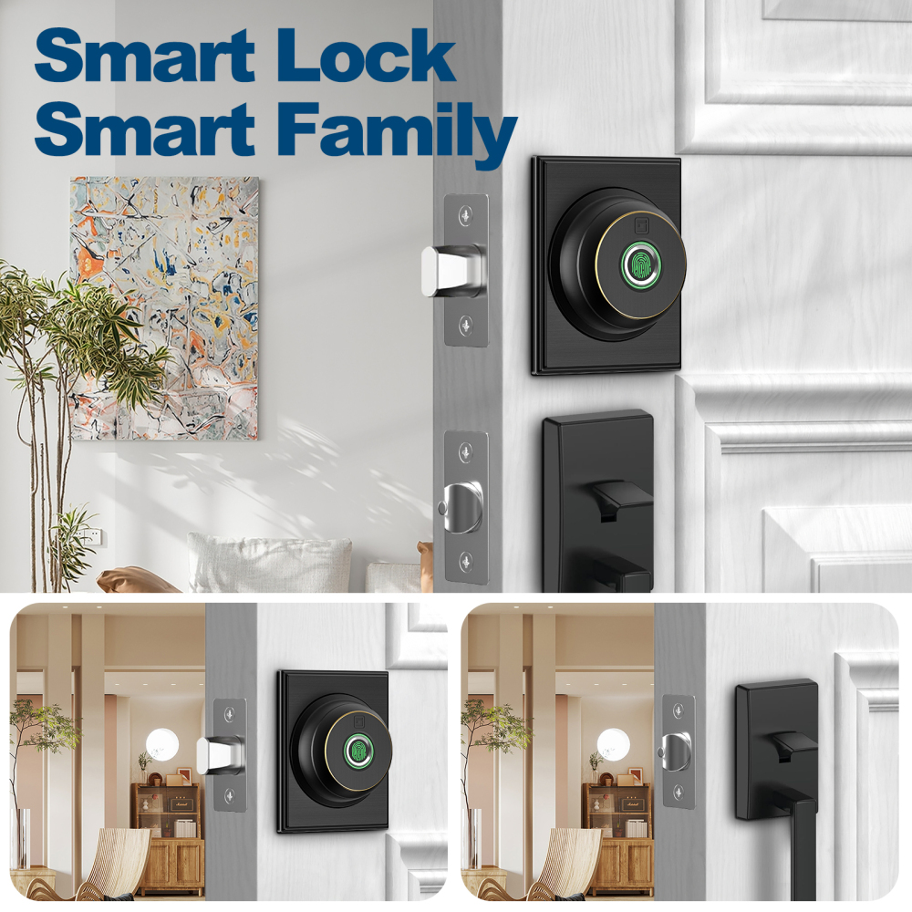 GeekTale Smart Deadbolt Lock, Fingerprint Deadbolt with App  RD02-B2