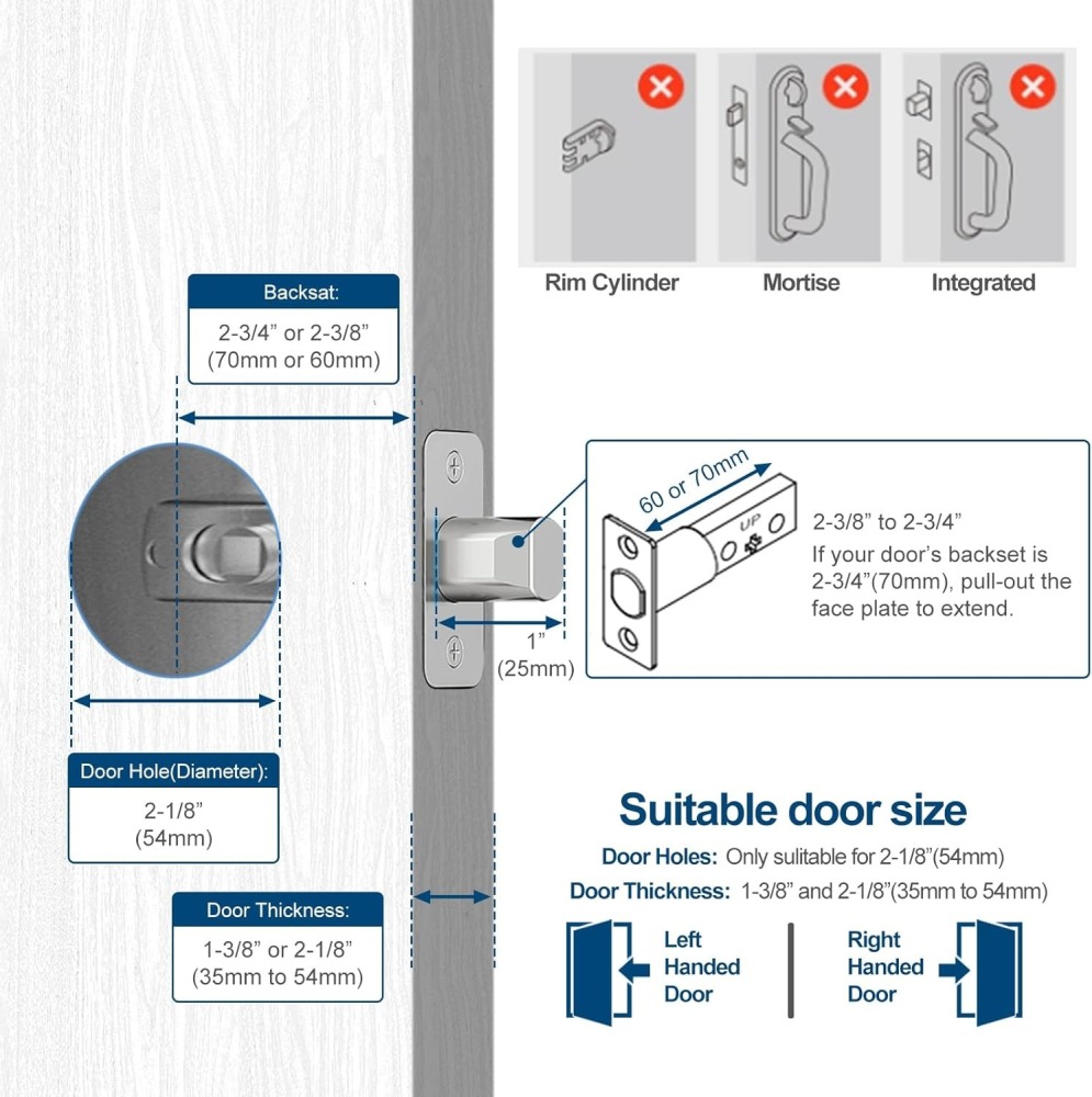 GeekTale Fingerprint Deadbolt, Fingerprint Door Knob, Smart Deadbolt Lock, Smart Door Lock F08