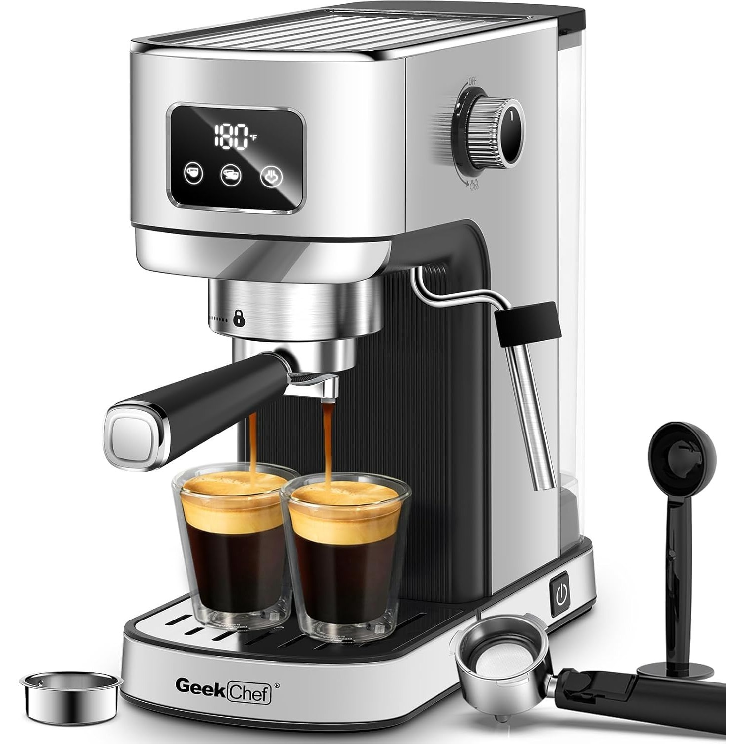 Geek Chef 20 Bar Espresso Machine, Fast Heating, Latte & Cappuccino Maker GCF20H