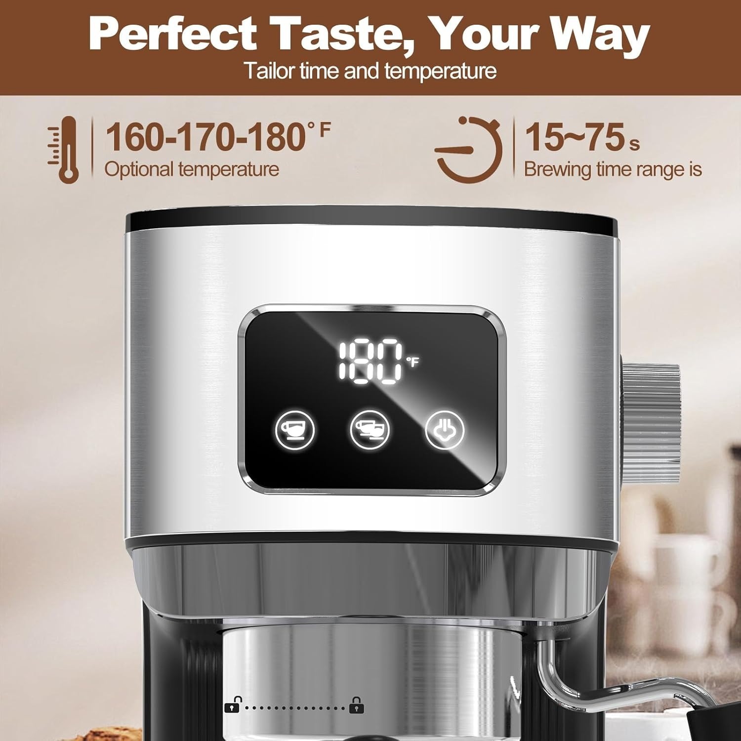 Geek Chef 20 Bar Espresso Machine, Fast Heating, Latte & Cappuccino Maker GCF20H
