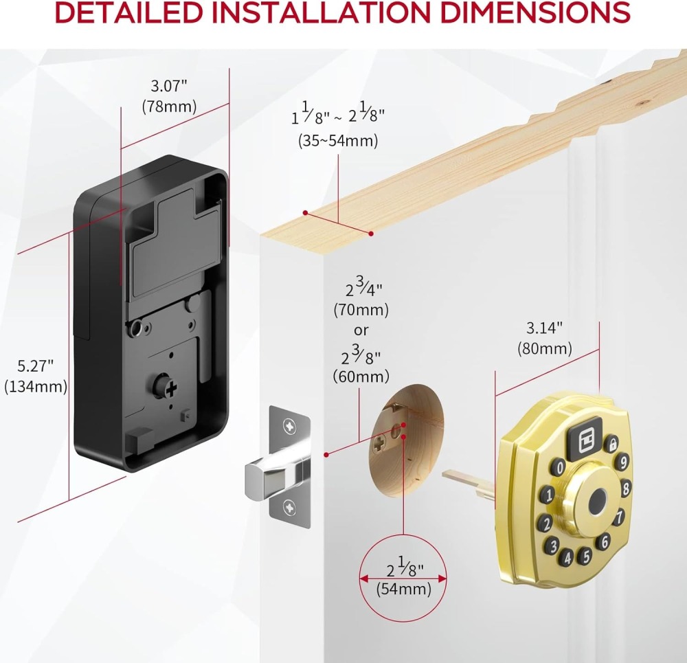 Geek Smart 5-in-1 Keyless Entry Deadbolt Door Locks with Keypad LF-501