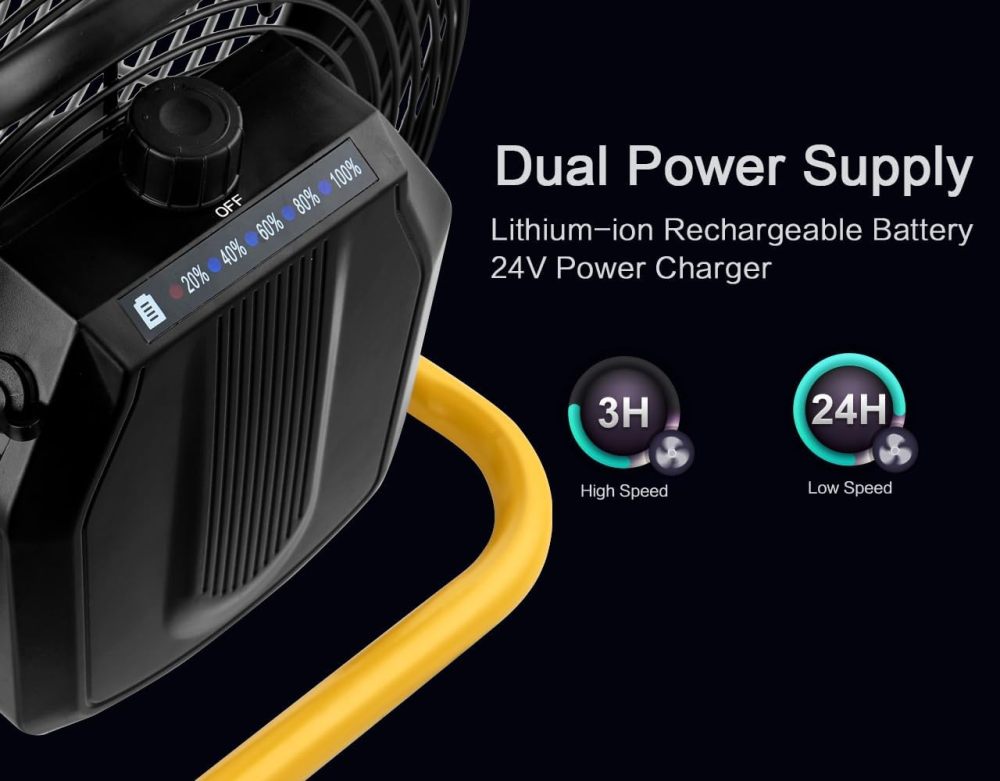 Geek Aire 16” Rechargeable Outdoor Fan, Battery Operated, Metal Blade CF2SEB