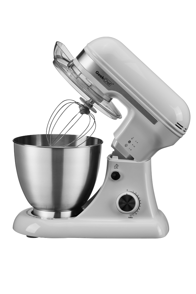 Geek Chef Electric 4.8QT Stand Mixer, 12 Speeds Tilt-head Food Mixer with Dough Hook, Whisk, Beater, Bowl, Rotary Knob for Home Kitchen