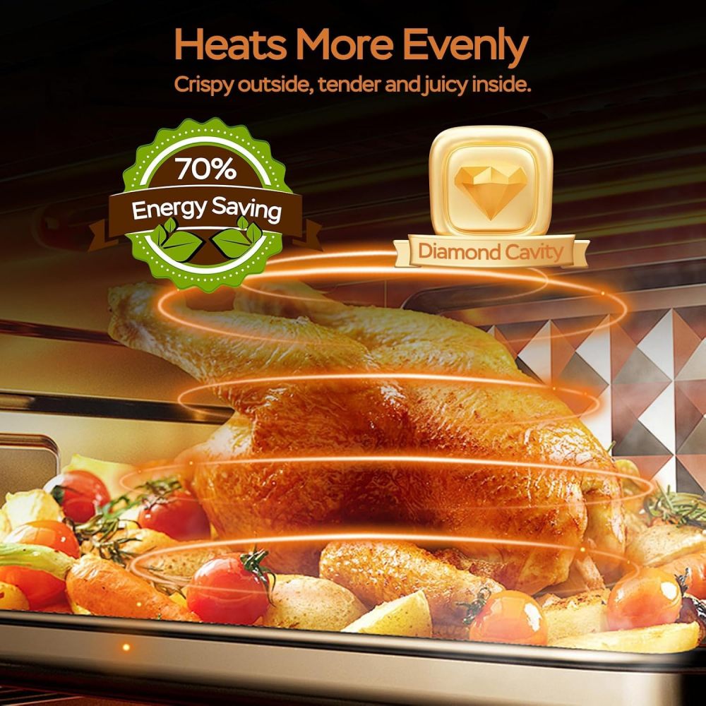 Geek Chef Air Fryer, 16QT Air Fryer Toaster Oven Combo Stainless Steel GTO16