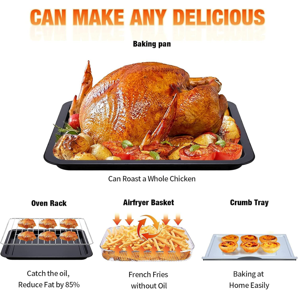 Geek Chef Air Fryer, 16QT Air Fryer Toaster Oven Combo Stainless Steel GTO16