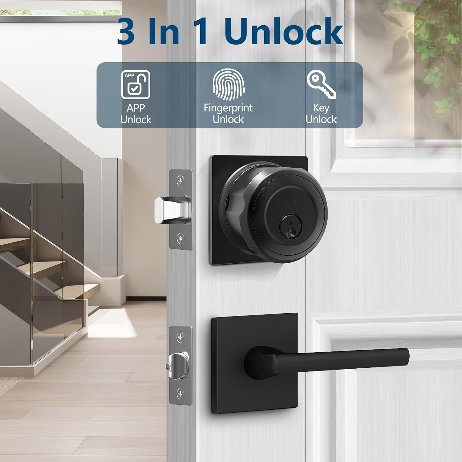 GeekTale Fingerprint Deadbolt, Fingerprint Door Knob, Smart Deadbolt Lock, Smart Door Lock F08