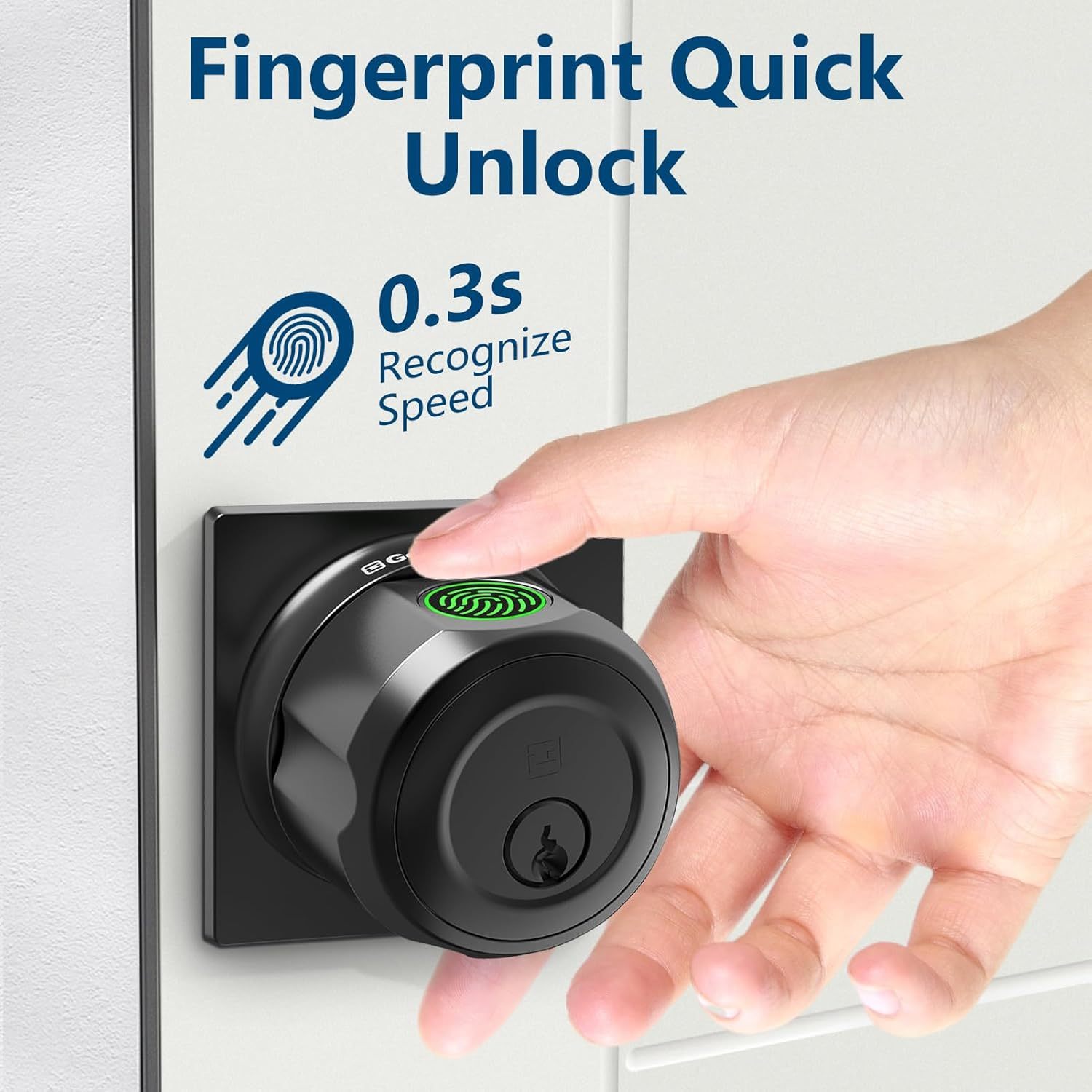 GeekTale Fingerprint Deadbolt, Fingerprint Door Knob, Smart Deadbolt Lock, Smart Door Lock F08