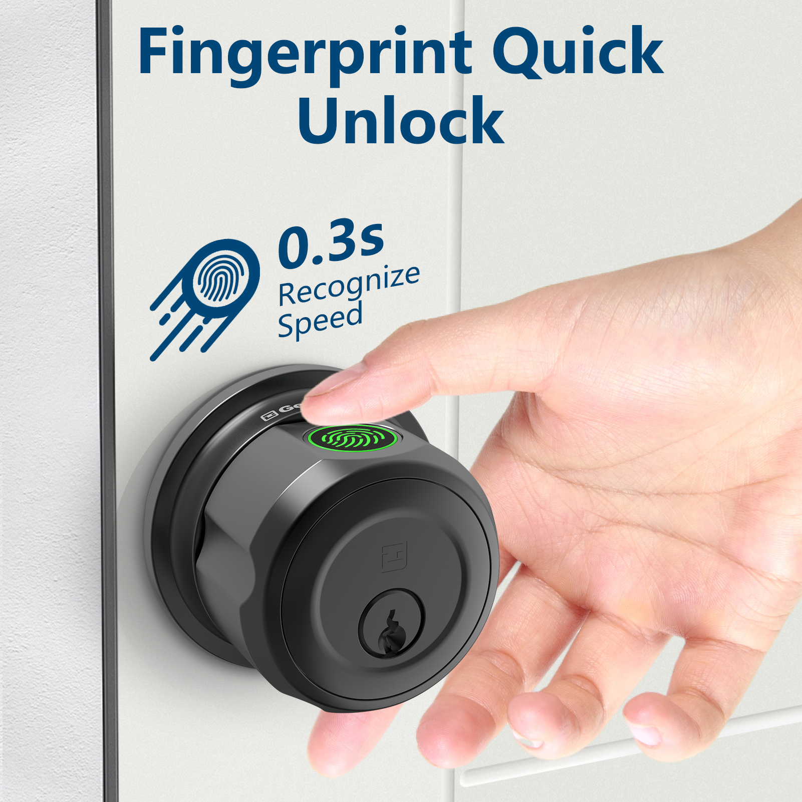 GeekTale Fingerprint Deadbolt, Fingerprint Door Knob, Smart Deadbolt Lock, Smart Door Lock F08