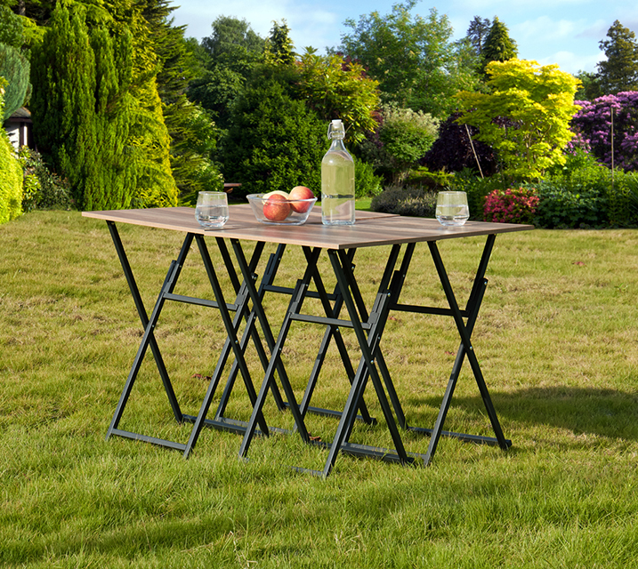 Wooden tv best sale tray table set