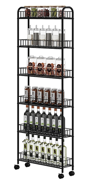 Dropship 6-Tier Rolling Cart Gap Kitchen Slim Slide Out Storage Tower Rack  With Wheels,6 Baskets,Kitchen,Bathroom Laundry Narrow Piaces Utility Cart  to Sell Online at a Lower Price