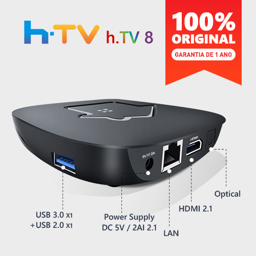 Novo HTV H8 Set Top Box frete grátis TV box ,4K UHD (Brazil Portuguese)