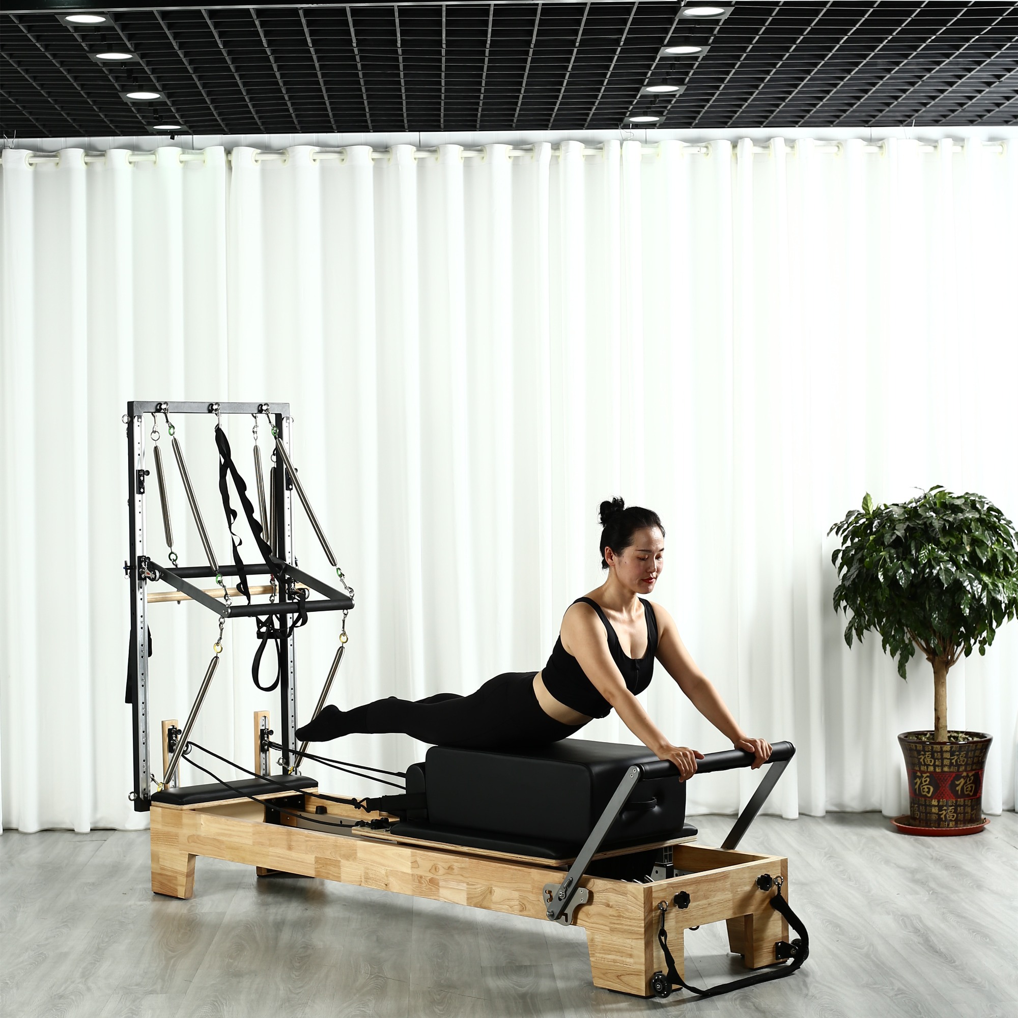 Elite Oak Pilates Reformer With Tower