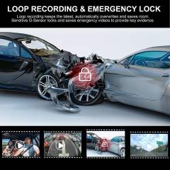 3 Channel Mirror Dashcam, 12" 1080P Triple Rear View Mirror Dash Camera Front Inside Rear with WDR G-Sensor Parking Assistance, with Free 32GB Card, Waterproof Backup Camera for Car RV by INSEETECH