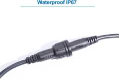 INSEETECH DC Extension Cable with Waterproof Caps, DC 5.5mm x 2.1mm Female to Male Power Extension Cable for INSEETECH 1.6W Solar Panel and WiFi Magnetic Wireless Backup Camera (3ft/1m)