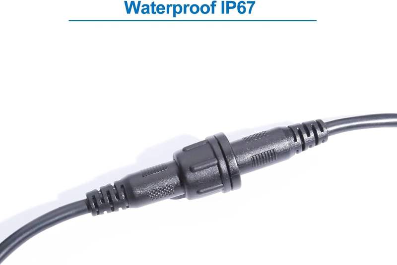 INSEETECH DC Extension Cable with Waterproof Caps, DC 5.5mm x 2.1mm Female to Male Power Extension Cable for INSEETECH 1.6W Solar Panel and WiFi Magnetic Wireless Backup Camera (3ft/1m)