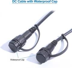 INSEETECH DC Extension Cable with Waterproof Caps, DC 5.5mm x 2.1mm Female to Male Power Extension Cable for INSEETECH 1.6W Solar Panel and WiFi Magnetic Wireless Backup Camera (3ft/1m)