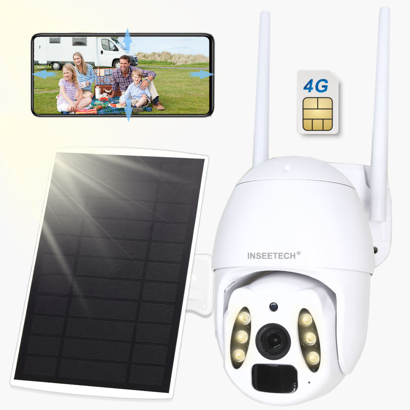 INSEETECH 4G LTE Cellular Wireless Solar Camera with SIM Card