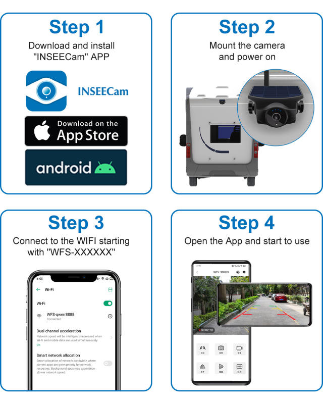INSEETECH 1080P Solar WiFi Magnetic Backup Camera