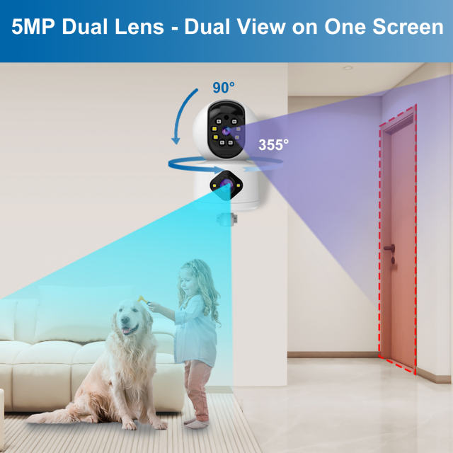 5MP Dual Lens Indoor Security Camera