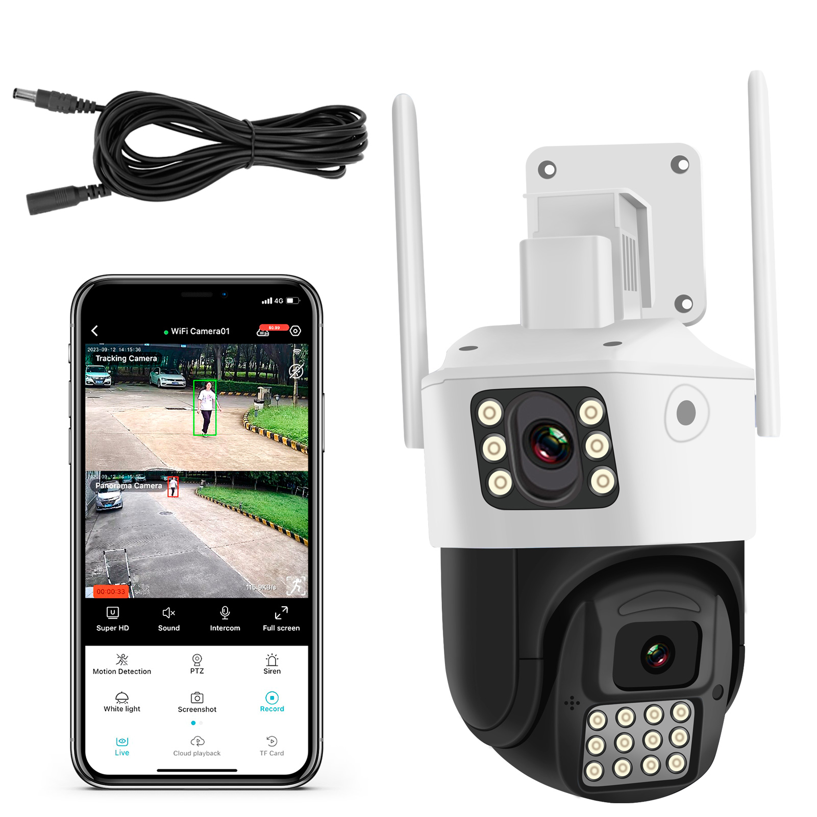 2MP+2MP Dual Lens Outdoor Security Camera