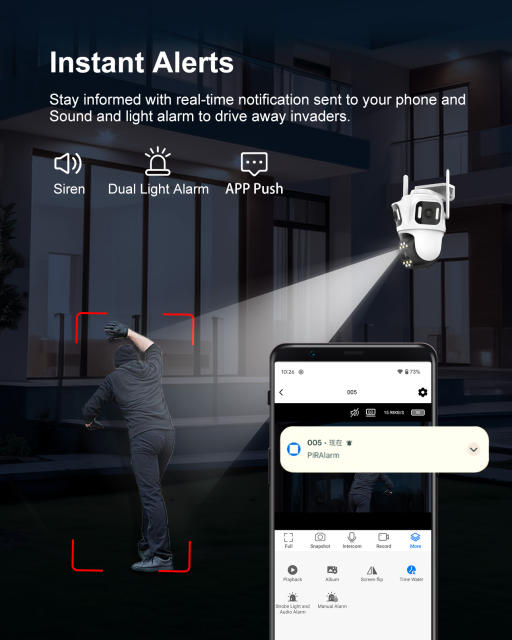 Triple Lens Outdoor Security Camera