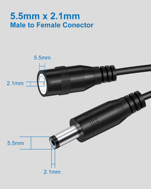 16FT/5M 12V DC Power Extension Cord