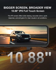 10.88" 2 Channel Mirror Dash Cam (4K+1080P)