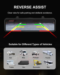 10.88" 2 Channel Mirror Dash Cam (4K+1080P)