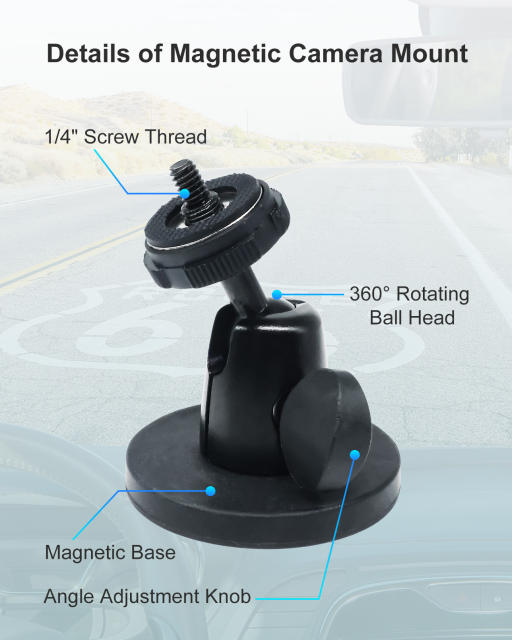 Magnetic Camera Mount with 1/4" Thread,