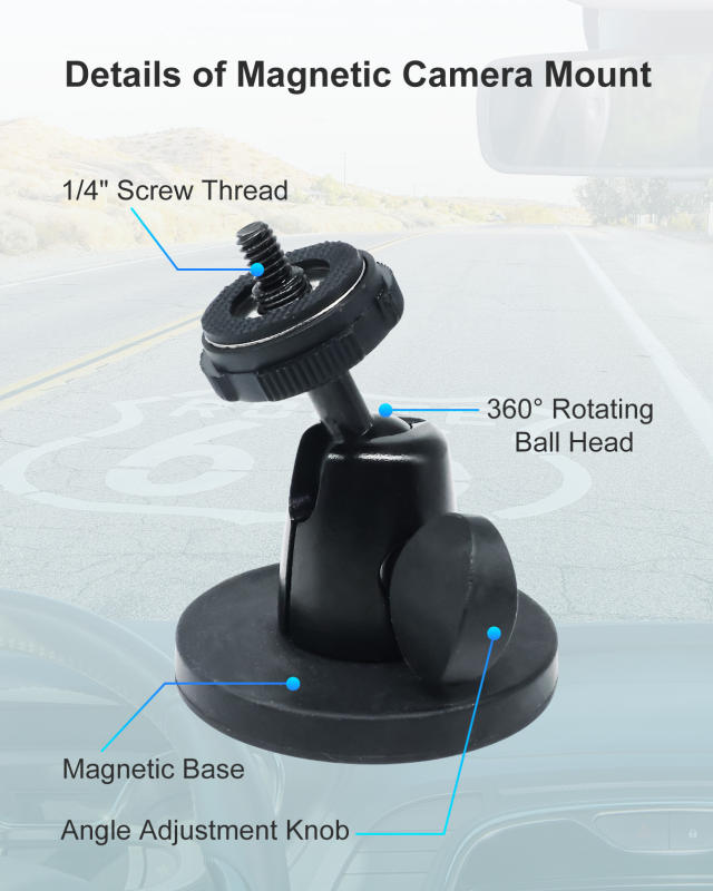 Magnetic Camera Mount with 1/4" Thread,