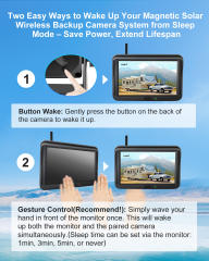 1080P AI Smart Solar Magnetic Wireless Backup Camera + 5" Wireless Monitor