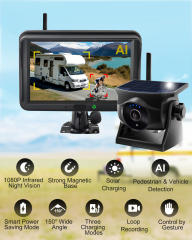 1080P AI Smart Solar Magnetic Wireless Backup Camera + 5" Wireless Monitor