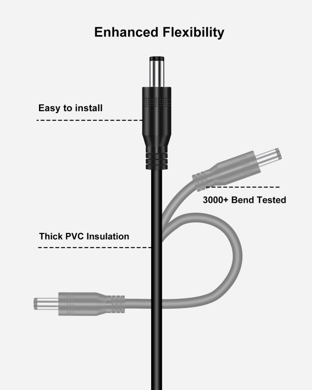USB to DC 5.5x2.1mm Power Cord for INSEETECH Magnetic Wireless Backup Camera, WiFi Reverse Cameras, CCTV, Router - Exclusive Power Cable, 1.64FT/0.5M