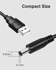 USB to DC 5.5x2.1mm Power Cord for INSEETECH Magnetic Wireless Backup Camera, WiFi Reverse Cameras, CCTV, Router - Exclusive Power Cable, 1.64FT/0.5M