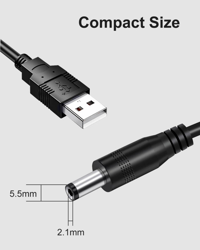 USB to DC 5.5x2.1mm Power Cord for INSEETECH Magnetic Wireless Backup Camera, WiFi Reverse Cameras, CCTV, Router - Exclusive Power Cable, 1.64FT/0.5M