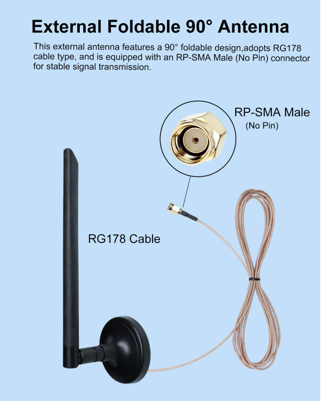 Foldable 5dBi Magnetic Truck RV WiFi Antenna