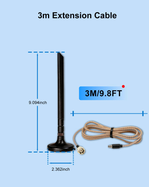 Foldable 5dBi Magnetic Truck RV WiFi Antenna