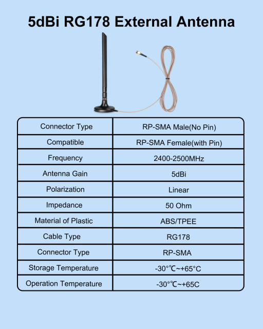 Foldable 5dBi Magnetic Truck RV WiFi Antenna