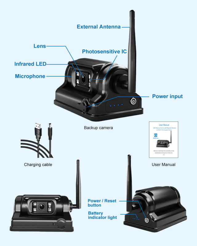 1080P Wireless Magnetic Backup Camera