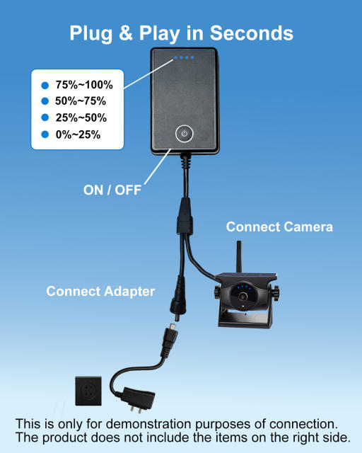 INSEETECH 8700mAh Magnetic 12V Power Bank for Wireless Backup Cameras