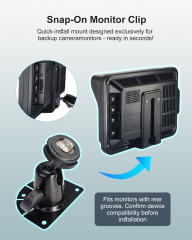 Fan-Shaped Mount for Backup Camera Monitor System