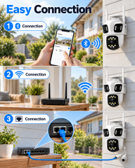 Triple Lens Outdoor Security Camera