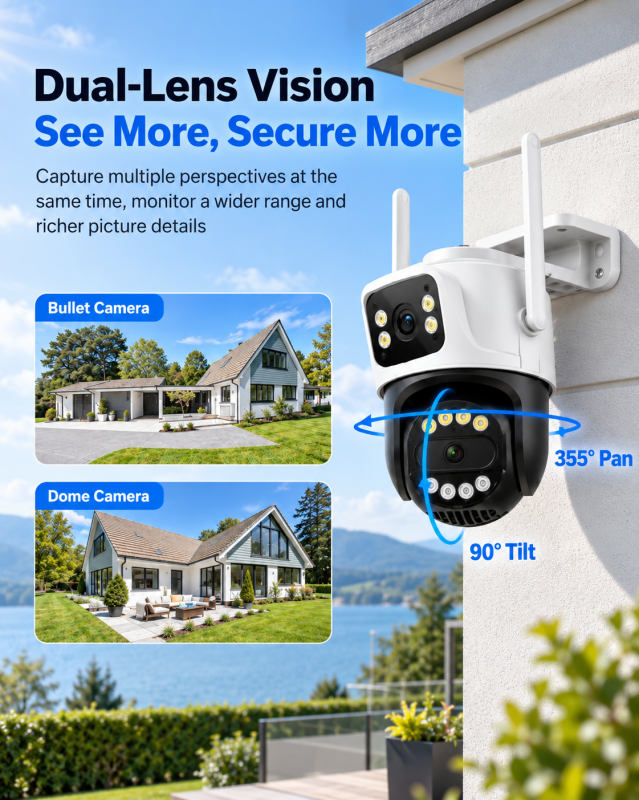 6MP Dual Lens Outdoor Security Camera