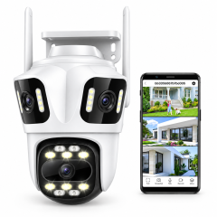 Triple Lens Outdoor Security Camera