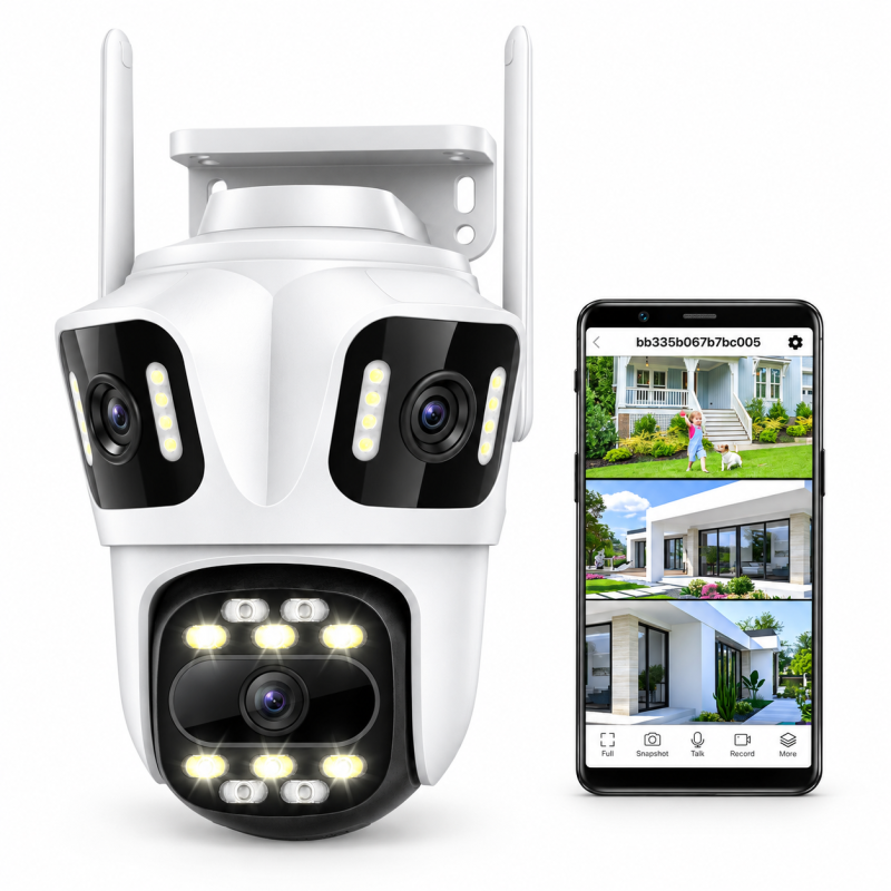 Triple Lens Outdoor Security Camera