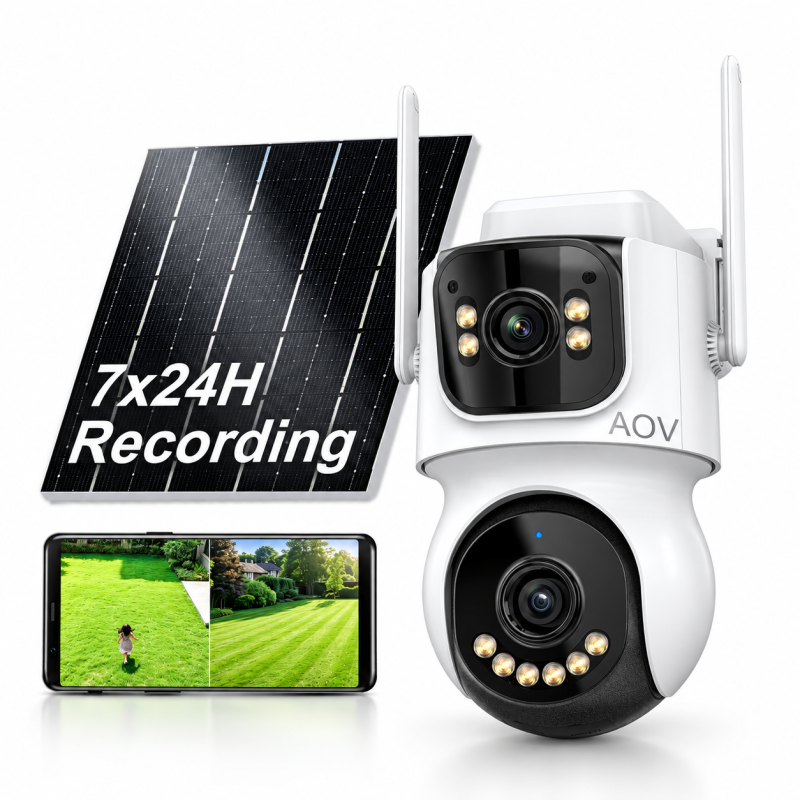 AOV Dual-Lens Wireless Solar Security Camera